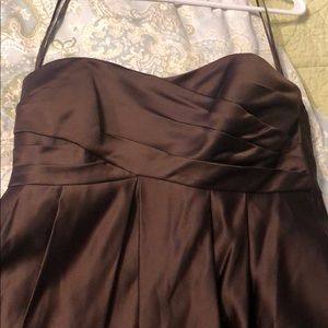 Melissa Sweet chocolate brown bridesmaid dress